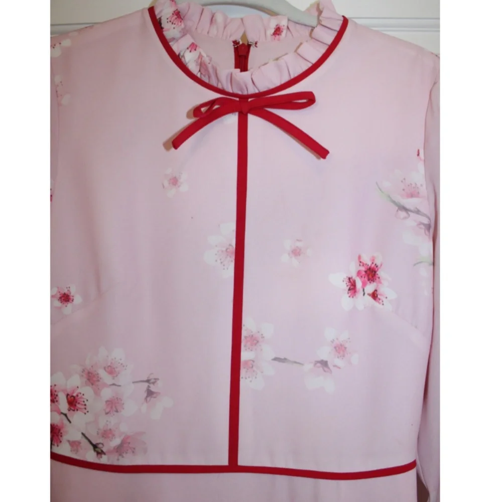 Ted Baker Pink Mini Long Sleeve Pink Dress Size 1 ( US 4) - Picture 4 of 6